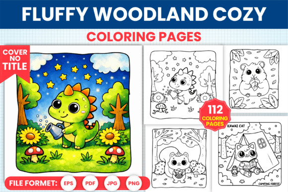 Download Fluffy Woodland Cozy Coloring Book Pages - Cozy Collection
