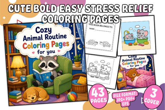 Download Cozy Animal Routine Coloring Pages - Cozy Collection