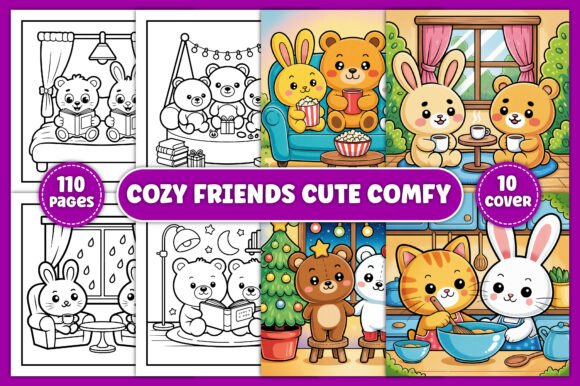 Download Cozy Friends Cute &amp; Comfy Coloring Pages - Cozy Collection