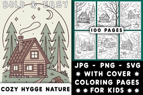 Download Bold Easy Cozy Hygge Nature Coloring - Cozy Collection