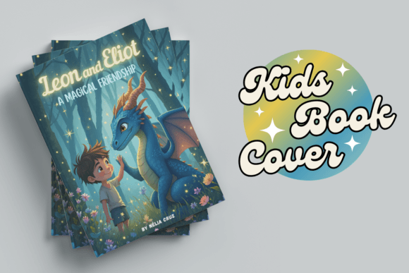 Download Kids Book Cover a Dragon Friendship - Kids book cover Collection