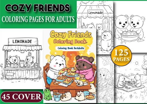 Download Cozy Friends Coloring Pages for Adults - Cozy Collection