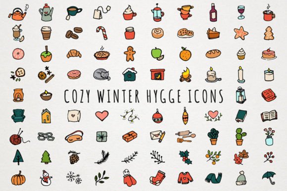 Download Cozy Hygge Icons Clipart Set - Cozy Collection