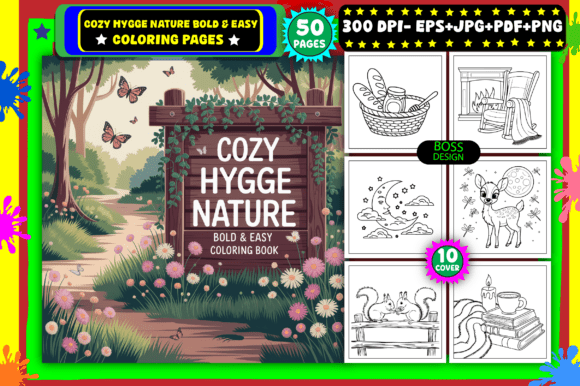 Download Cozy Hygge Nature Easy Coloring Pages - Cozy Collection