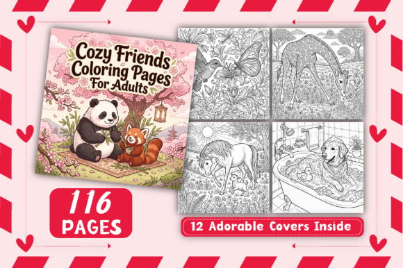 Download Cozy Friends Coloring Pages for Adults - Cozy Collection