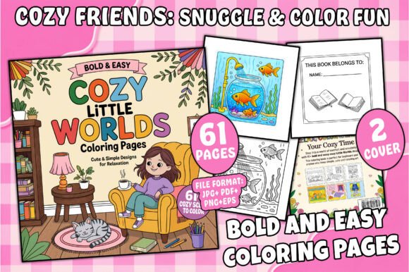 Download Cozy Little Worlds Coloring Pages - Cozy Collection