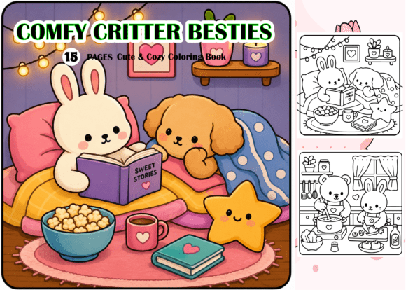 Download Comfy Critter Besties Cute &amp; Cozy Color - Cozy Collection