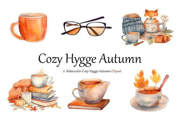 Download Watercolor Cozy Hygge Autumn Clipart - Cozy Collection