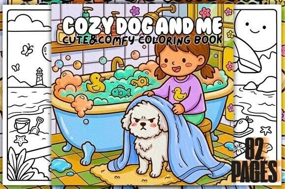 Download Cozy Dog and Me Cute&amp;Cozy Coloring Book - Cozy Collection