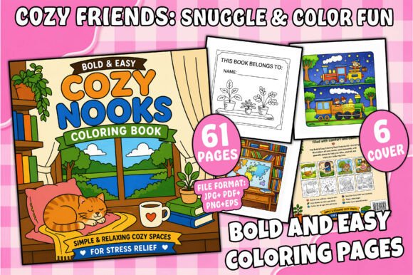 Download Cozy Nooks Escape: Bold &amp; Easy Coloring - Cozy Collection