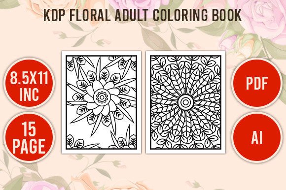 Download Floral Adult Coloring Book for KDP - Floral adult coloring book Collection