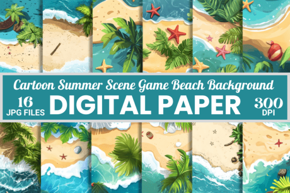 Download Cartoon Summer Scene Game Beach Backgrou - Premium Resources