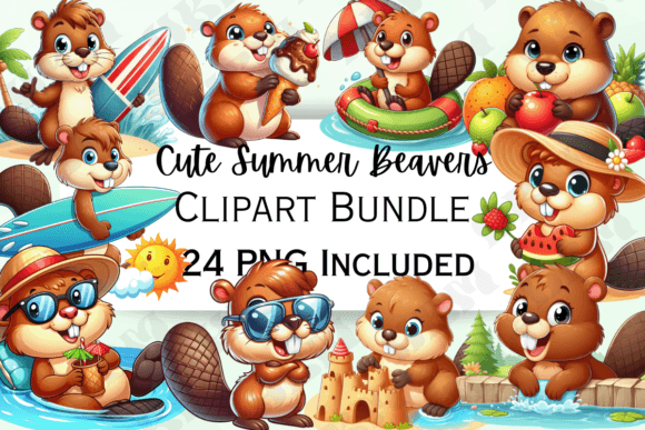 Download Cute Cartoon Summer Beaver Clipart - Premium Resources