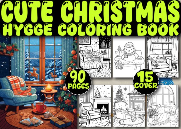 Download Cute Cozy Christmas Hygge Coloring Pages - Cozy Collection