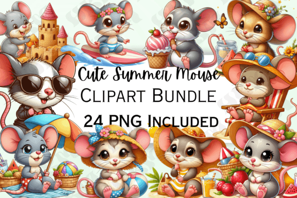 Download Cute Cartoon Summer Mouse Clipart - Premium Resources