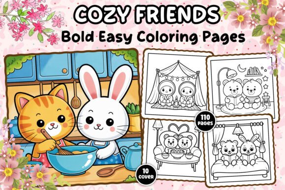 Download Cozy Friends Cute &amp; Comfy Coloring Pages - Cozy Collection