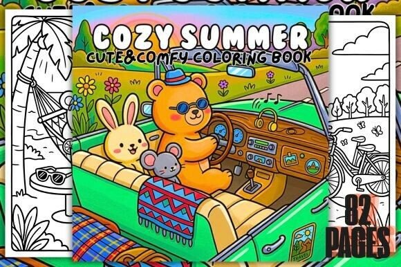 Download Cozy Summer Cute&amp;Comfy Coloring Book - Cozy Collection