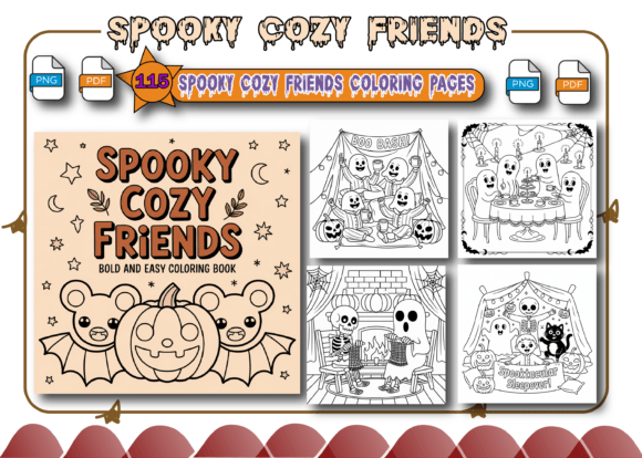 Download Spooky Cozy Friends Coloring Pages Adult - Cozy Collection