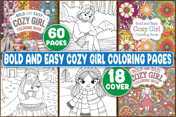 Download Bold and Easy Cozy Girl Coloring Pages - Cozy Collection