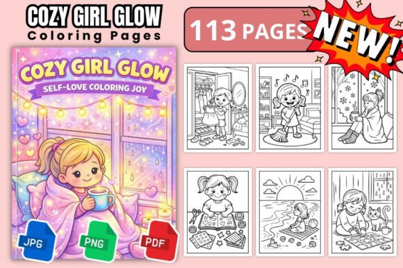 Download Cozy Girl Glow Self Love Coloring Book - Cozy Collection