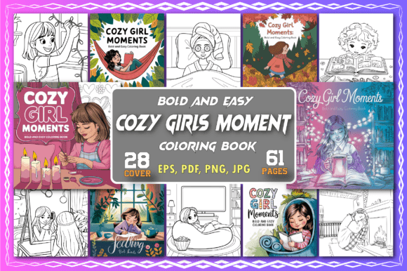 Download Cozy Girl Moments Coloring Pages - Cozy Collection