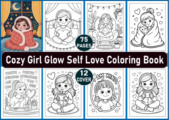 Download Cozy Girl Glow Self Love Coloring Book - Cozy Collection