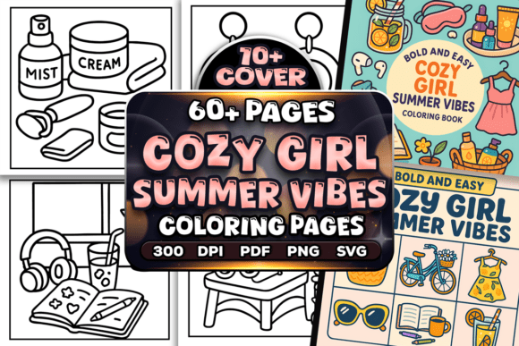 Download Easy Cozy Girl Summer Vibes Coloring - Cozy Collection