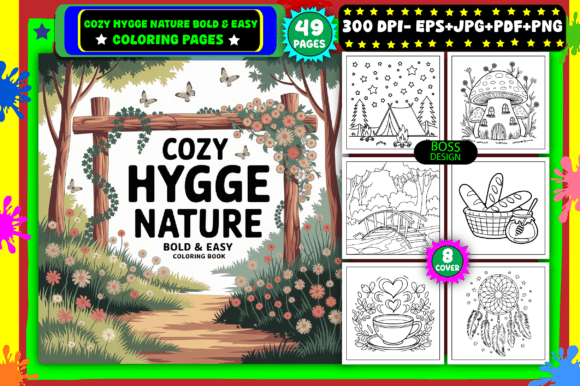 Download Cozy Hygge Nature Easy Coloring Pages - Cozy Collection