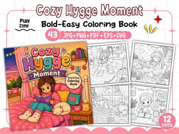 Download Cozy Hygge Moment Coloring Book Pages - Cozy Collection