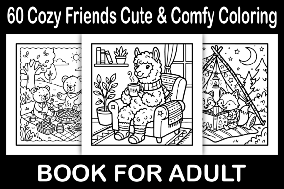 Download Cozy Friends Cute &amp; Comfy Coloring Pages - Cozy Collection