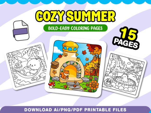 Download Cozy Summer Coloring Pages for Adults - Cozy Collection