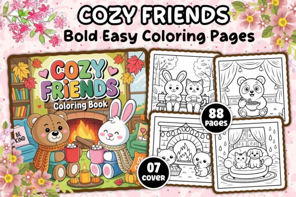 Download Cozy Friends Coloring Pages for Adults - Cozy Collection
