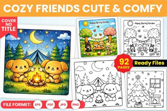 Download Cozy Friends Cute &amp; Comfy Coloring Pages - Cozy Collection